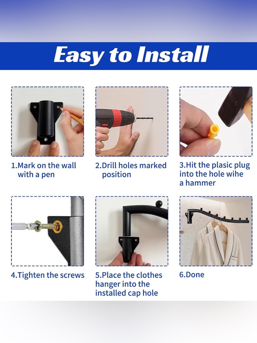 Wall Mounted Swivel Clothes Racks - Picture 8 of 11